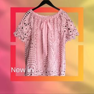 **SOLD** Chicwish Dream A Little Dream Crochet Top Pink Lg